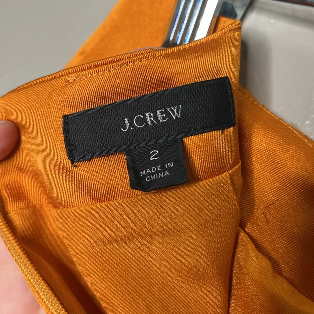 J. Crew Vibrant Orange Faux Wrap Skirt Size 2 Dopamine Event Summer - Picture 2 of 4